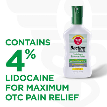 Bactine® MAX Cleansing Spray Pain Relieving Antiseptic BZK (Benzalkonium Chloride) / Lidocaine HCl Topical Liquid 5 oz. Spray Bottle (1206938_EA)