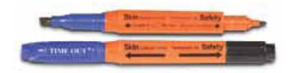 Time Out® 4-in-1™ Skin Marking Kit with Sleeve Gentian Violet-Free / Permanent Black Ink Sterile Triangular Barrel Dual Tip, Regular / Chiseled Tip (724288_BX)