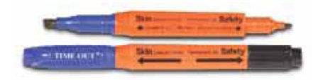 Time Out® 4-in-1™ Skin Marking Kit with Sleeve Gentian Violet-Free / Permanent Black Ink Sterile Triangular Barrel Dual Tip, Regular / Chiseled Tip (724288_CS)