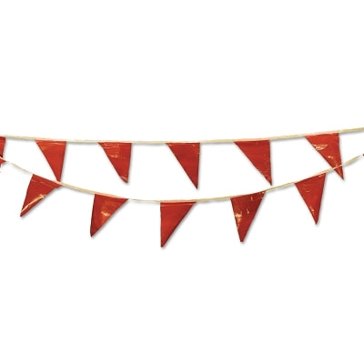 Cortina Pennant, 9 in x 12 in, 60 ft String, Vinyl, Red (831-03-400-60)
