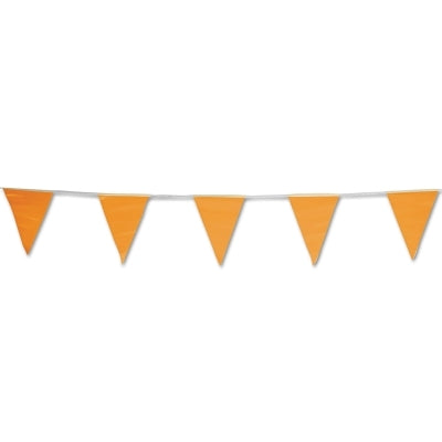 Cortina Pennant, 9 in x 12 in, 60 ft String, Vinyl, Orange (831-03-402-60)