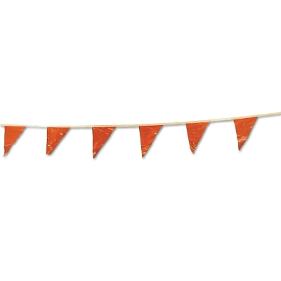 Cortina Pennant, 9 in x 12 in, 100 ft String, Vinyl, Orange (831-03-402)