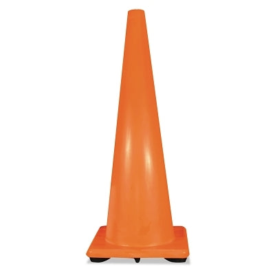 Cortina PVC Traffic Cones, 36 in, PVC, 10 lb Base, Orange/Black (831-03-500-08O)