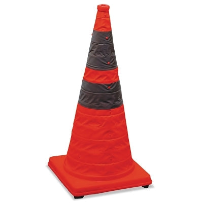 Cortina Pack and Pop Collapsible Safety Cone, 12 x 12 x 28, Orange, Nylon (831-03-501-03)
