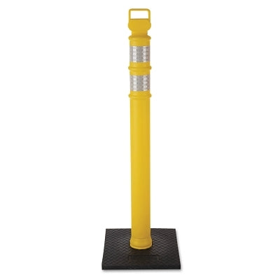 Cortina Delineator Post, 45 in, 10 lb Base, Polyethylene/Recycled Rubber, Yellow (831-03-747YRBC)