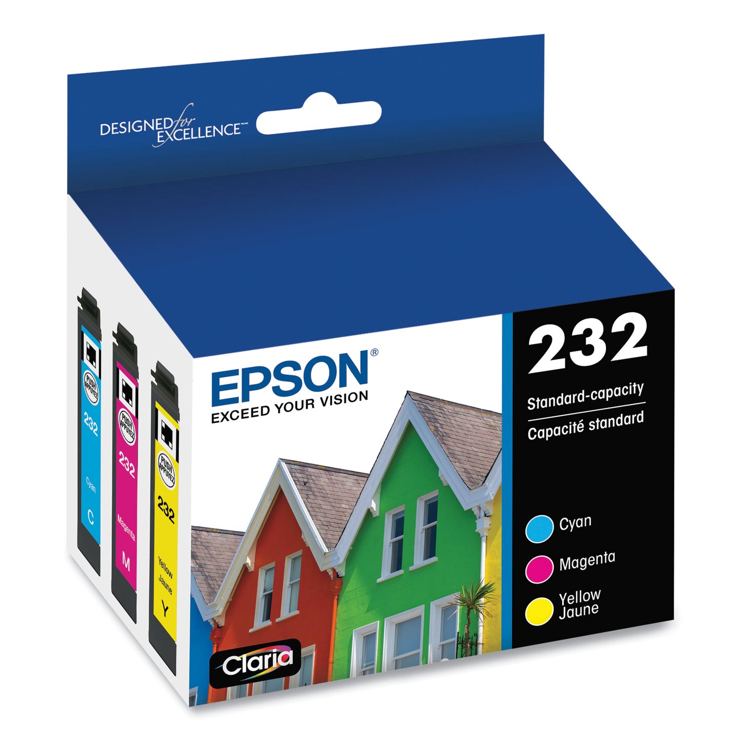 Epson® T232520S (T232) Claria Ink, 165 Page-Yield, Cyan/Magenta/Yellow (EPST232520S)