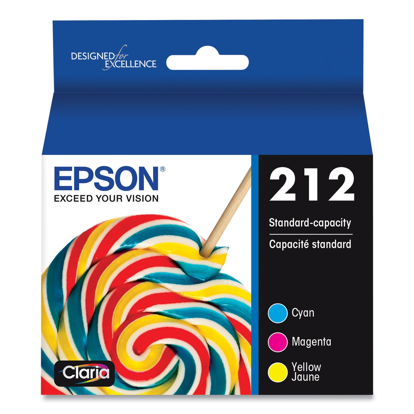 Epson® T212520S (212) Claria Ink, Cyan/Magenta/Yellow (EPST212520S)