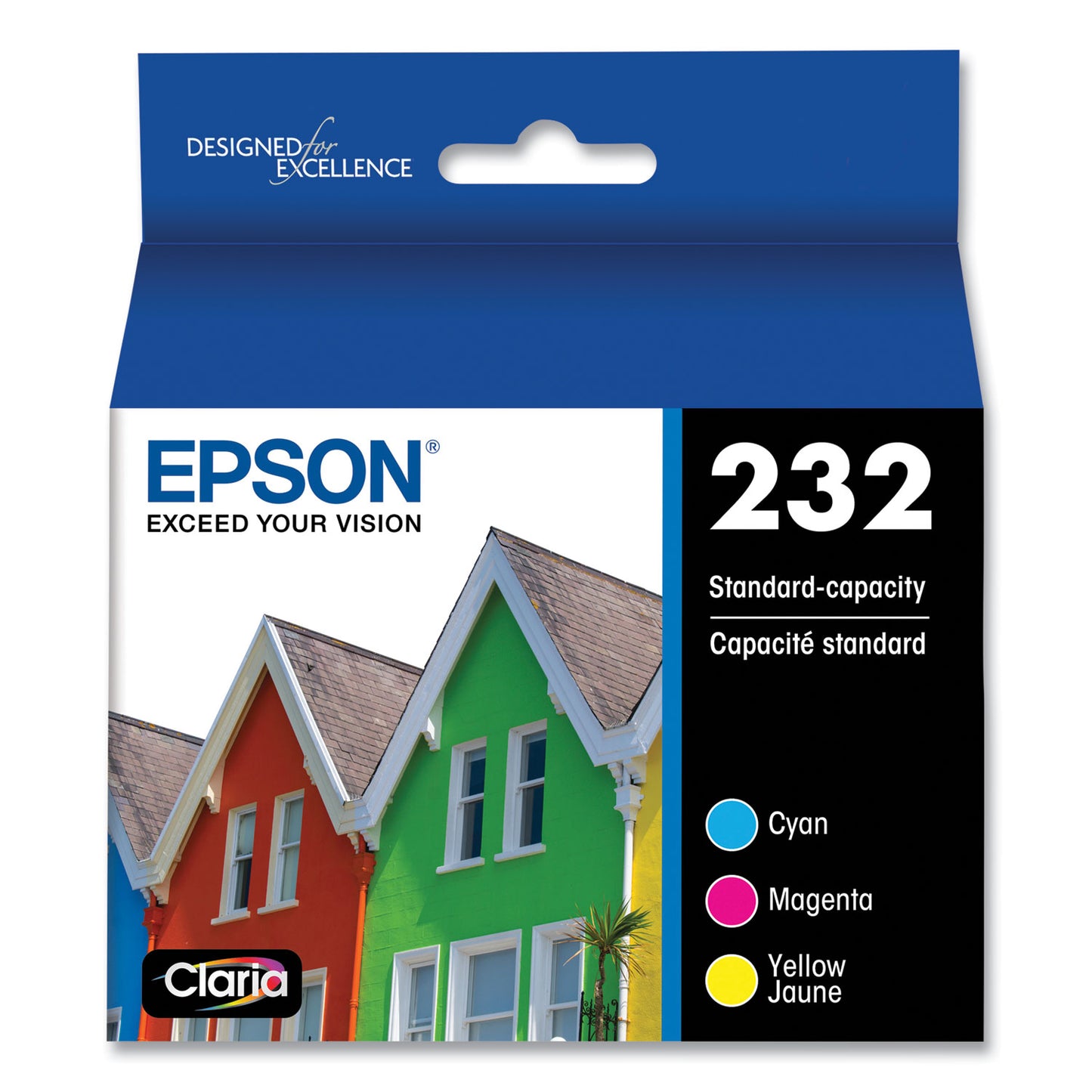 Epson® T232520S (T232) Claria Ink, 165 Page-Yield, Cyan/Magenta/Yellow (EPST232520S)