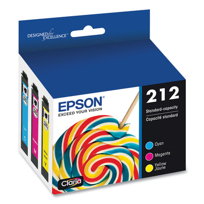 Epson® T212520S (212) Claria Ink, Cyan/Magenta/Yellow (EPST212520S)