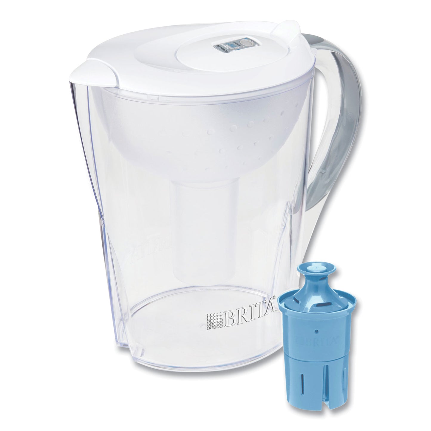 Brita® Pacifica Pitcher with Longlast+ Filter, 10 Cups, White/Clear (CLO36515)