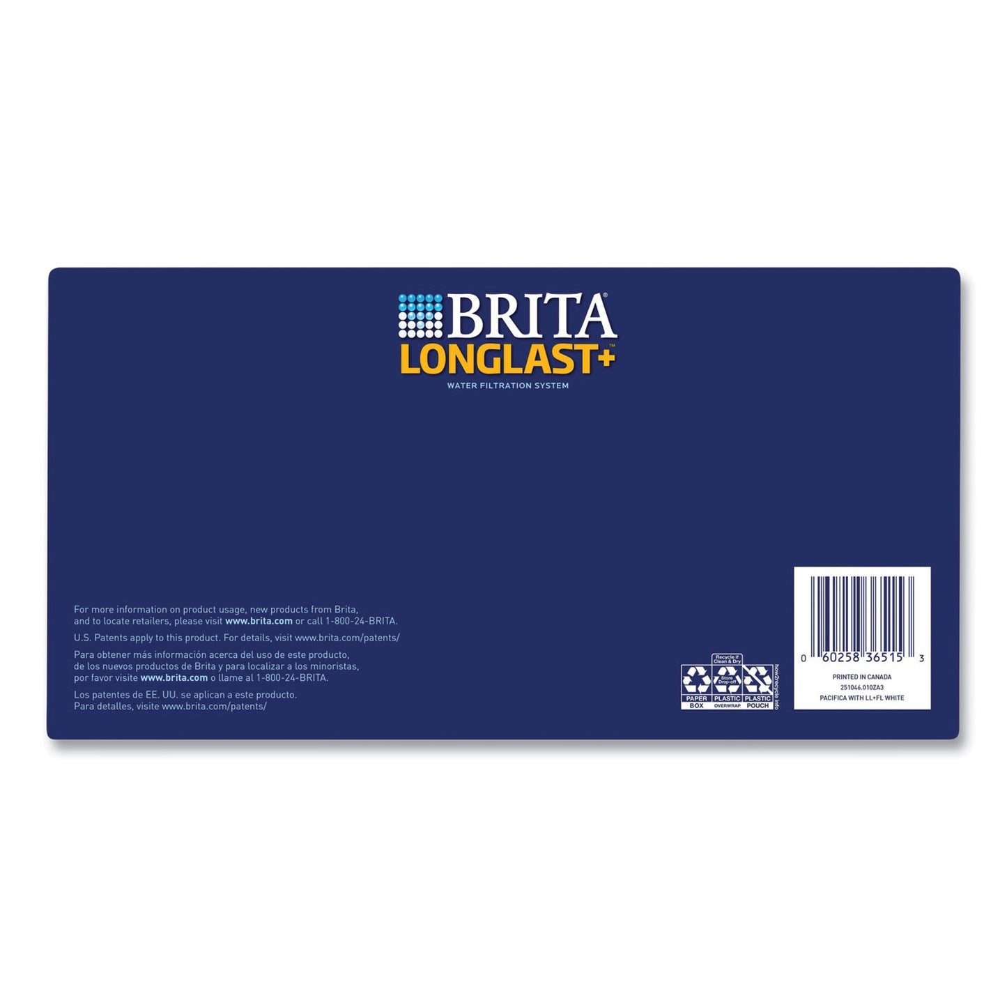 Brita® Pacifica Pitcher with Longlast+ Filter, 10 Cups, White/Clear (CLO36515)