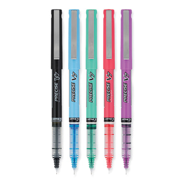Pilot® Precise V7 Rollerball Pen, Stick, Fine 0.7 mm, Assorted Ink and Barrel Colors, 5/Pack (PIL16991)