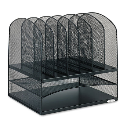 safco-onyx-mesh-desk-organizer-with-two-horizontal-and-six-upright-sections-num-saf3255bl_1