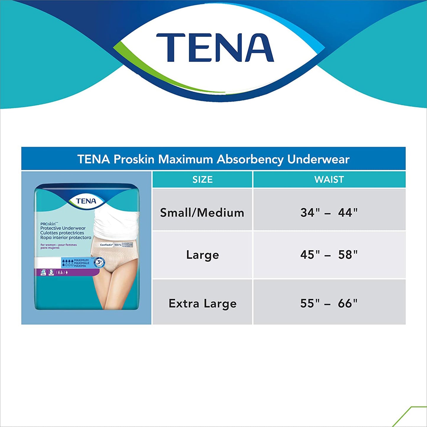 TENA® ProSkin™ Protective Female Adult Absorbent Underwear Pull On with Tear Away Seams X-Large Disposable Moderate Absorbency (1135409_BG)