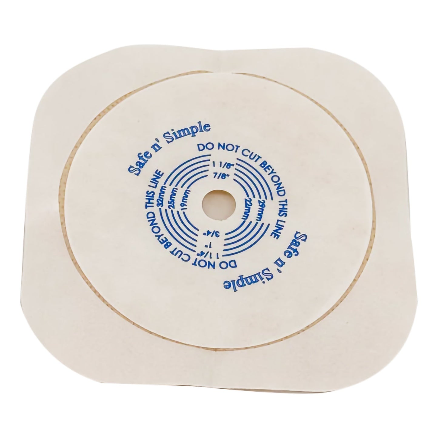 Safe n Simple™ Ostomy Barrier Trim to Fit, Standard Wear Flexible Tape 45 mm Flange Up to 1-1/4 Inch Opening 4-1/2 X 4-1/2 Inch (1245141_BX)