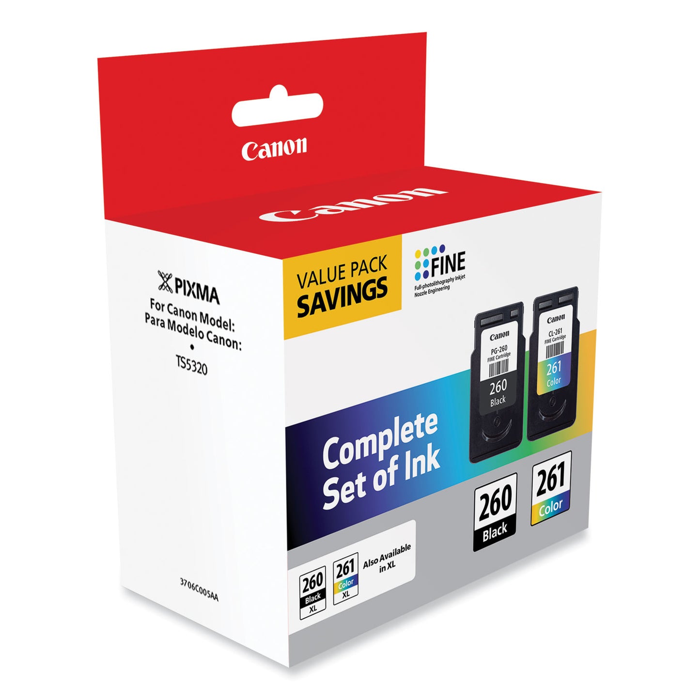 Canon® 3725C006 (CL-261/PG-260) Ink, Black/Color (CNM3725C006)