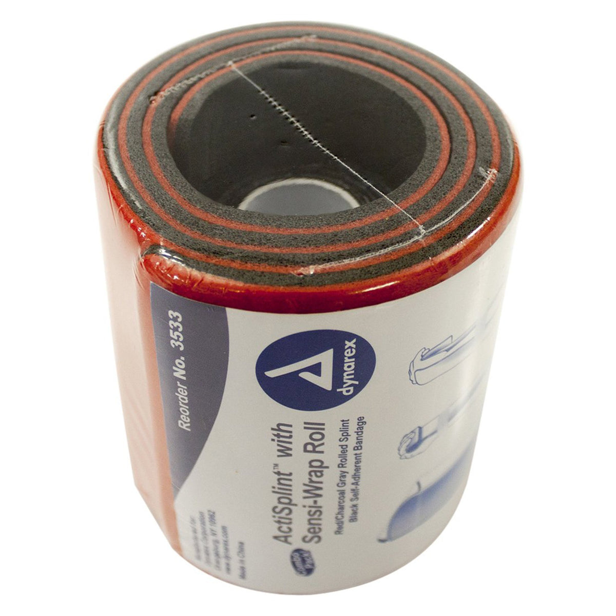 Red Raptor Splint ActiSplint™ General Purpose Splint Rolled Splint Red / Charcoal Gray 4 ...