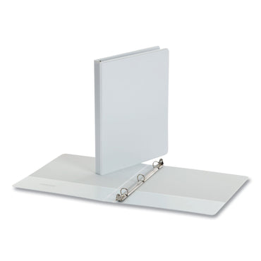 Universal® Economy Round Ring View Binder, 3 Rings, 0.5" Capacity, 11 x 8.5, White, 12/Carton (UNV20952CT)
