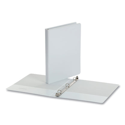 Universal® Economy Round Ring View Binder, 3 Rings, 0.5" Capacity, 11 x 8.5, White, 12/Carton (UNV20952CT)