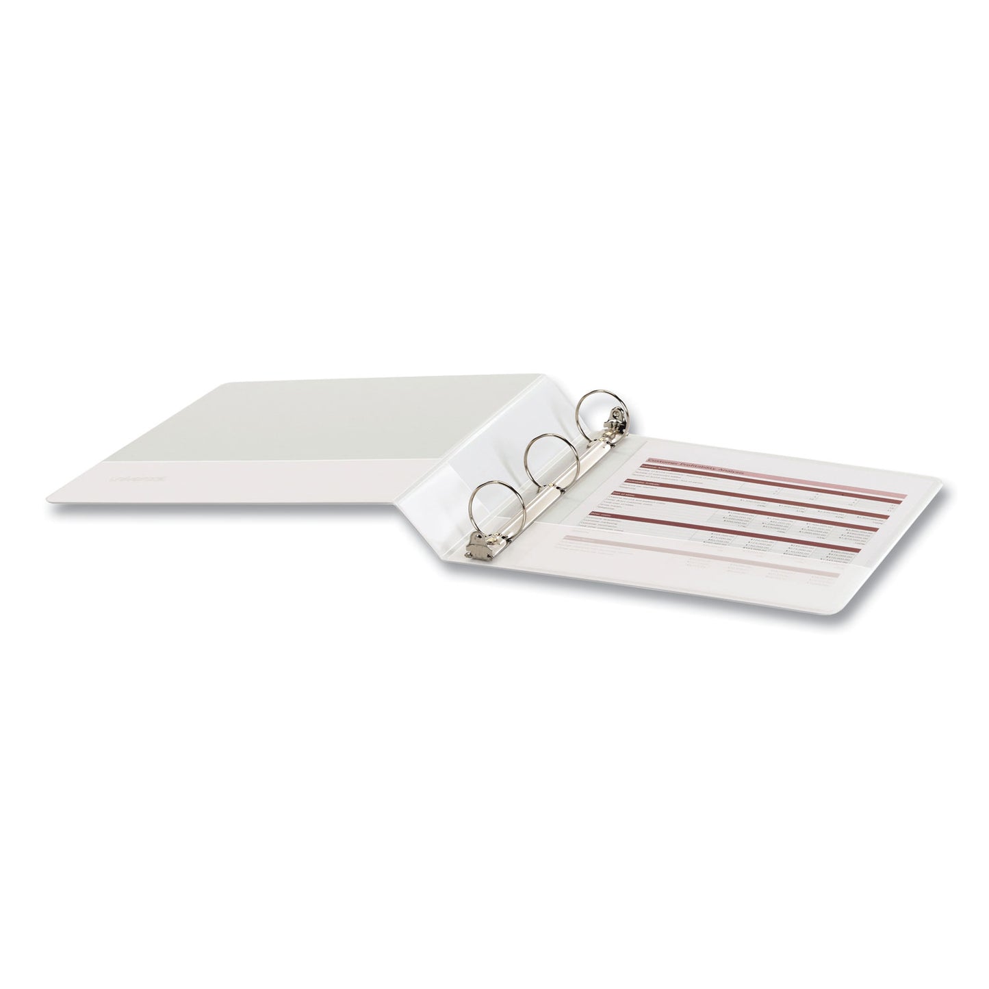 Universal® Economy Round Ring View Binder, 3 Rings, 1.5" Capacity, 11 x 8.5, White, 12/Carton (UNV20972CT)