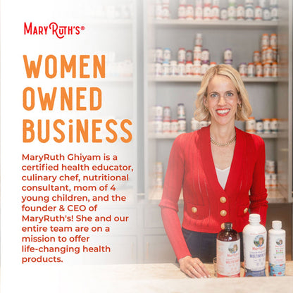 Mary Ruth's® Liquid Morning Multivitamin + Hair Growth Multivitamin Supplement Vitamin A / C / D / E 1,010 mcg - 90 mg - 20 mcg - 18 mg Strength Liquid 30 oz. Peach Mango Flavor (1271759_EA)