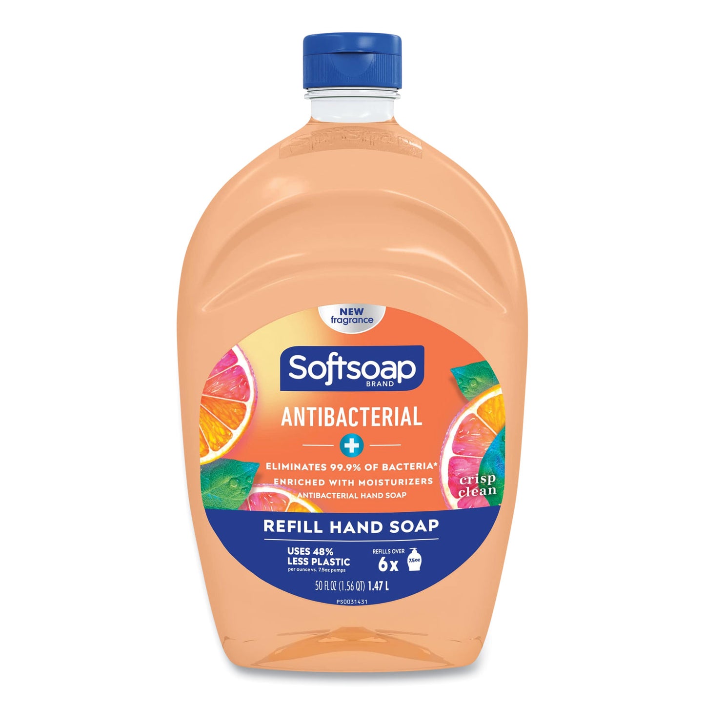 Softsoap® Antibacterial Liquid Hand Soap Refill, Fresh Scent, Orange, 50 oz (CPC61048277EA)