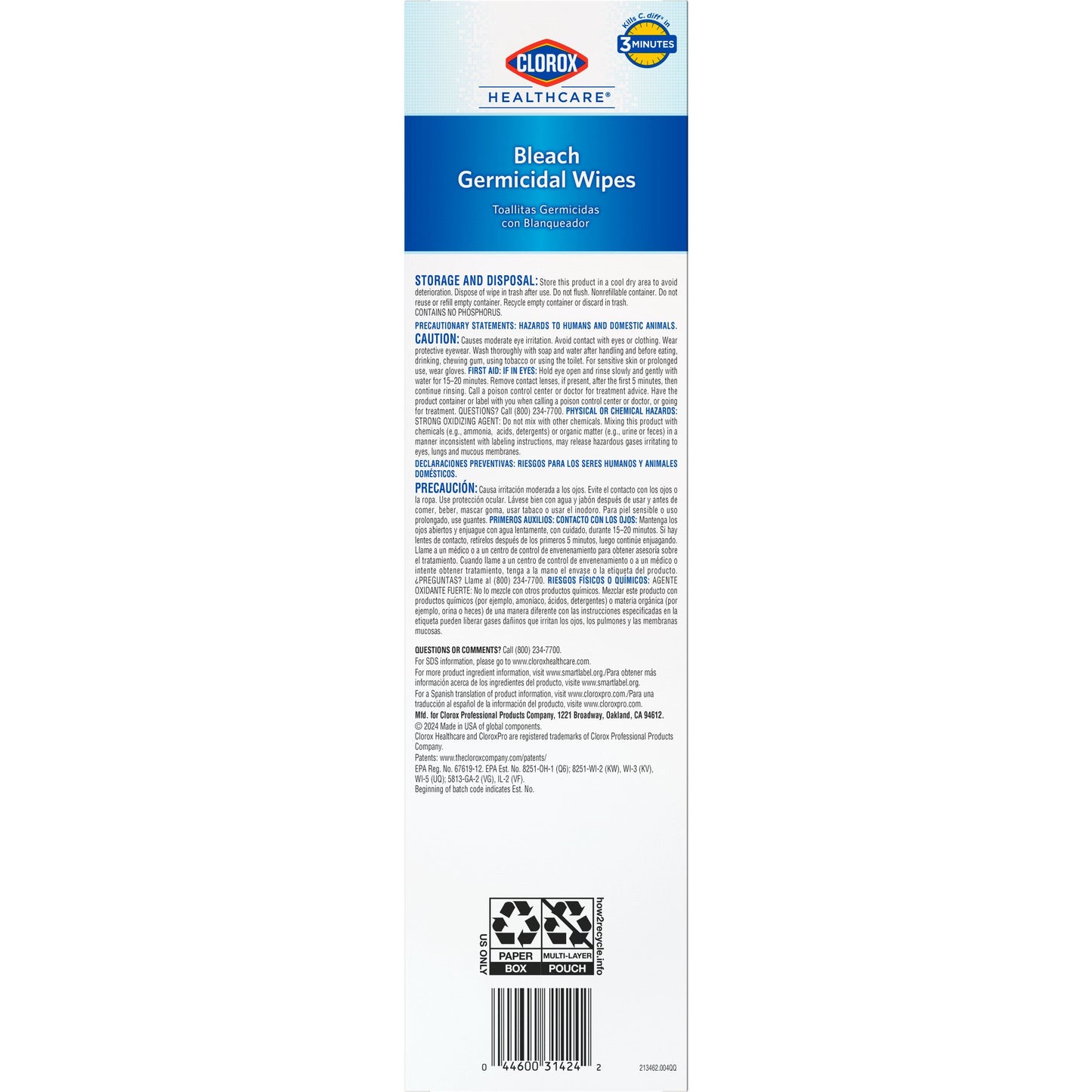 Clorox Healthcare® Surface Disinfectant Premoistened Germicidal Manual Pull Wipe 50 Count Individual Packet Fruity Floral Bleach Scent NonSterile (996100_EA)