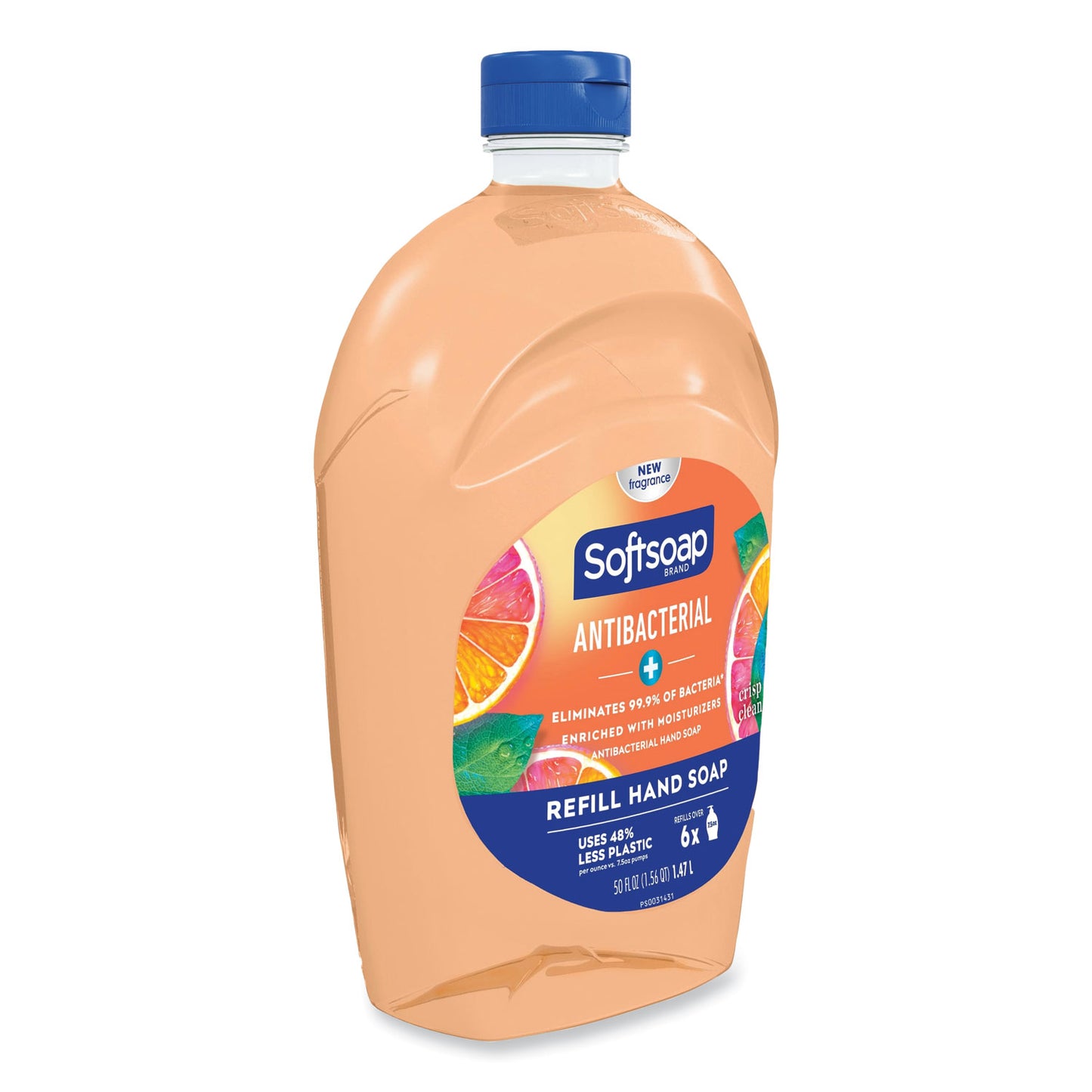Softsoap® Antibacterial Liquid Hand Soap Refill, Fresh Scent, 50 oz, Orange, 3/Carton (CPC61048277)