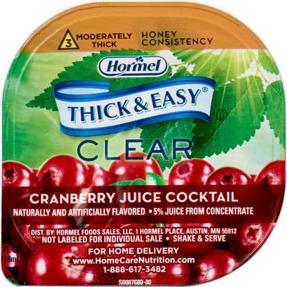 Thick & Easy® Thickened Beverage 4 oz. Portion Cup Cranberry Juice Cocktail Flavor Liquid IDDSI Level 3 Moderately Thick/Liquidized (690738_CS)