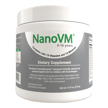NanoVM® 9 - 18 Years Pediatric Oral Supplement Unflavored 275 Gram Jar Powder Vitamins / Minerals Food Allergies (971490_EA)