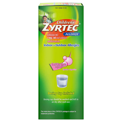Children's Zyrtec Children's Allergy Relief 1 mg / 1 mL Strength Syrup 4 oz. (1119047_EA)