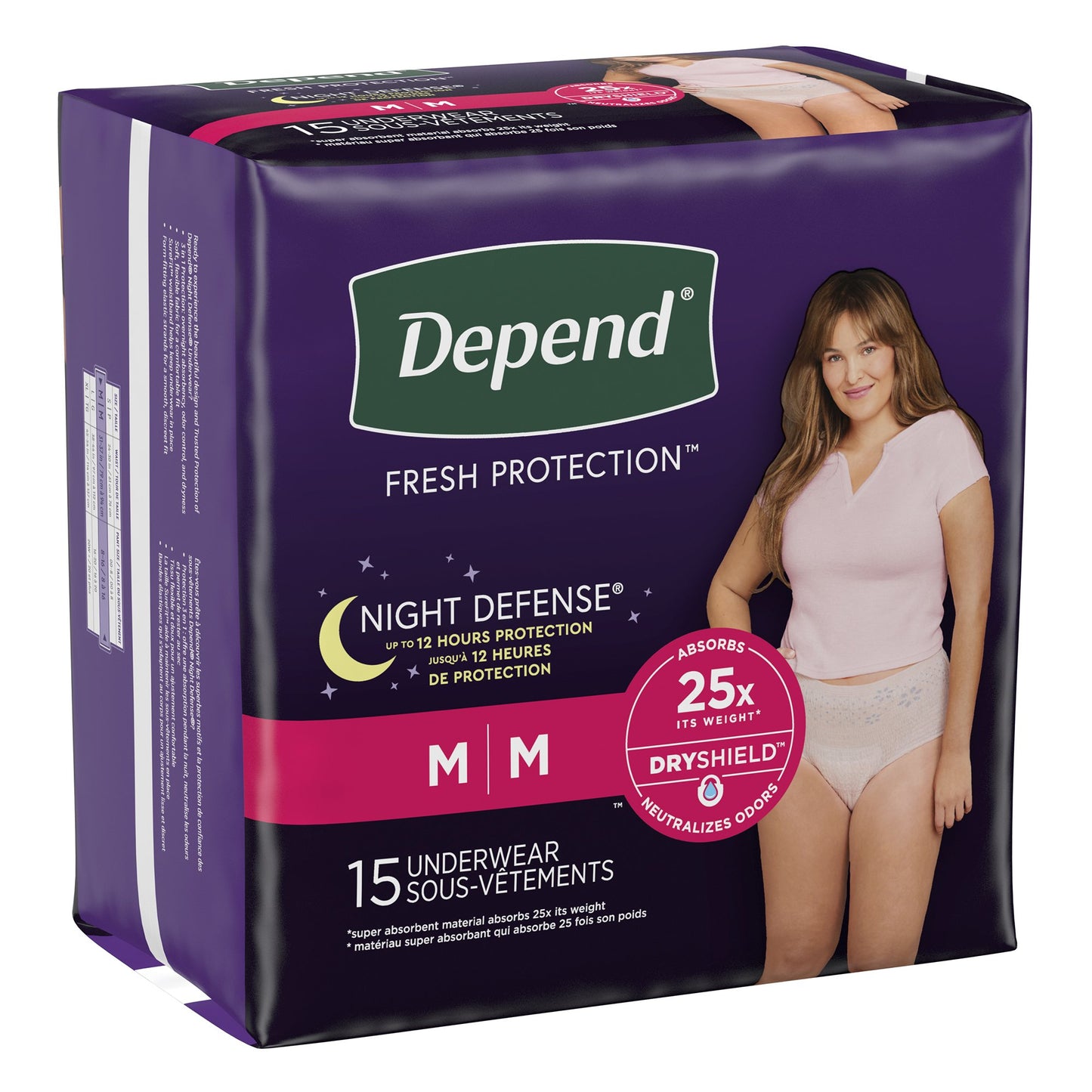 Depend® Night Defense® Female Adult Absorbent Underwear Waistband Style Medium Disposable Heavy Absorbency (1163806_CS)