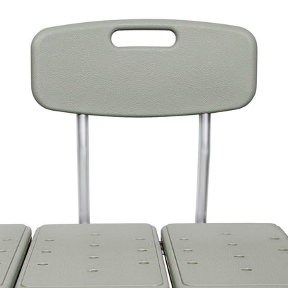 McKesson Knocked Down Bath Transfer Bench Removable Arm Rail 17-1/2 to 22-1/2 Inch Seat Height 400 lbs. Weight Capacity (1128904_EA)