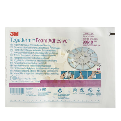 3M™ Tegaderm™ High Performance Foam Dressing 5-1/2 X 5-1/2 Inch With Border Film Backing Acrylic Adhesive Heel Sterile (472010_BX)