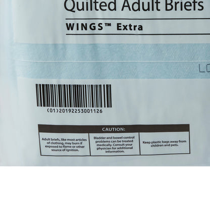 Wings™ Extra Quilted Unisex Adult Incontinence Brief Large Disposable Moderate Absorbency (849690_BG)