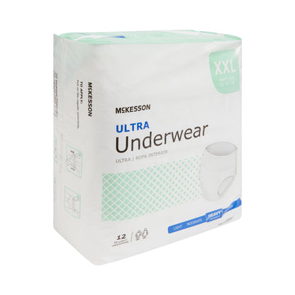 McKesson Ultra Unisex Adult Absorbent Underwear Pull On with Tear Away Seams 2X-Large Disposable Heavy Absorbency (724919_BG)