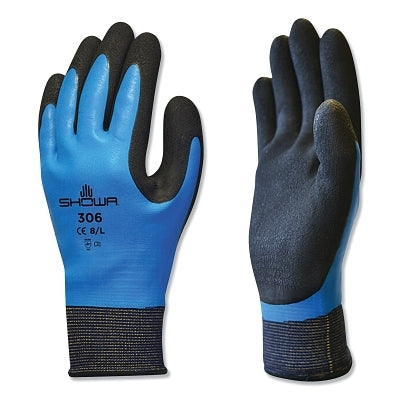 Showa Coated Gloves, XL, 10 in L, Blue/Black, PR (845-306XL-09)