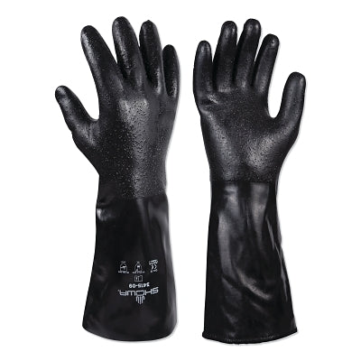 Showa 3416 Cut and Chemical Resistant Neoprene Gloves, Rough, XX-Large, Black (845-3416-11)