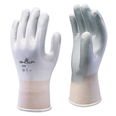 Showa Atlas Assembly Grip 370W Nitrile-Coated Gloves, Medium, Gray/White (845-370WM-07)
