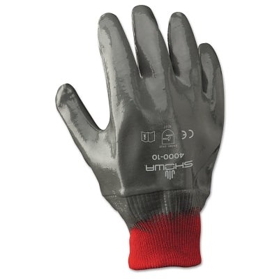 Showa Nitri-Flex Nitrile Coated Gloves, X-Large, Gray/Red (845-4000-10)