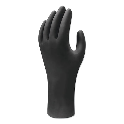 Showa 6112PF Biodegradable Nitrile Disposable Gloves, X-Small, Black, 4 mil (845-6112PFXS)