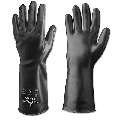 Showa Butyl II Chemical-Resistant Gloves, Large, Black (845-874-09)