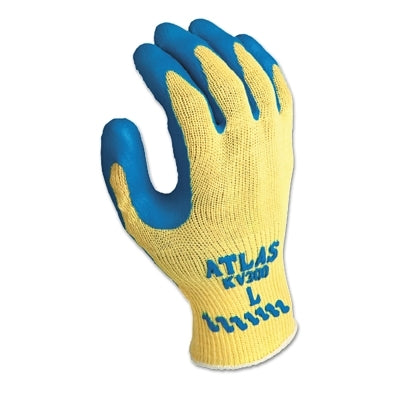 Showa Atlas Rubber Palm-Coated Gloves, Medium, Blue/Yellow (845-KV300M-08)