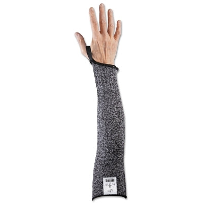Showa Cut-Resistant HPPE Sleeves, A3, 16 in Long, 9/Large, Thumb Loop, Grey (845-S237-16T)