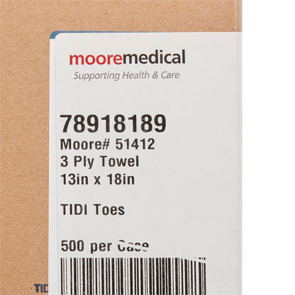 McKesson Procedure Towel 13 W X 18 L Inch White / Blue Cartoon Toes NonSterile (1069101_CS)