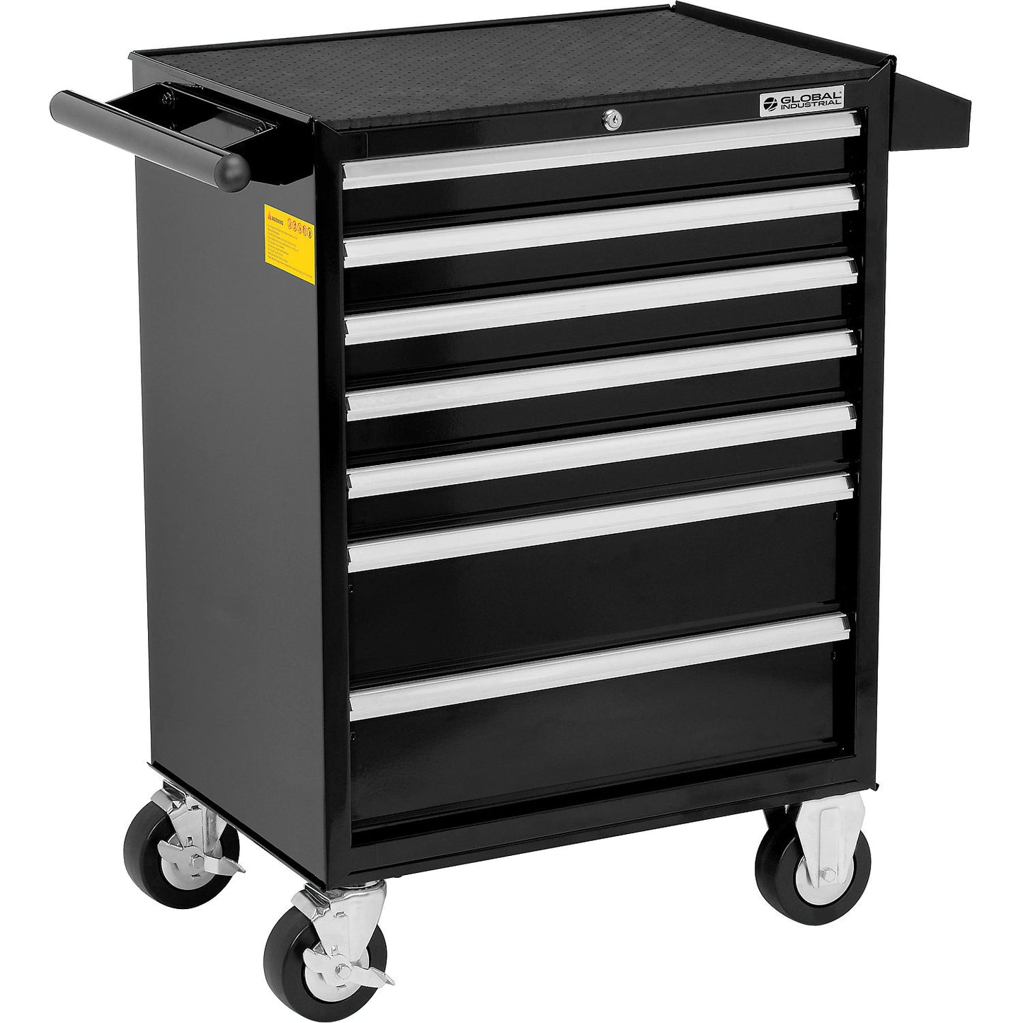 Global Industrial 26-3/8" x 18-1/8" x 37-13/16" 7 Drawer Black Roller Tool Cabinet (WB535364)