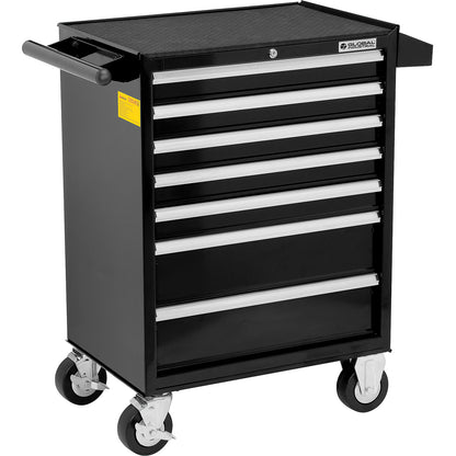 Global Industrial 26-3/8" x 18-1/8" x 37-13/16" 7 Drawer Black Roller Tool Cabinet (WB535364)