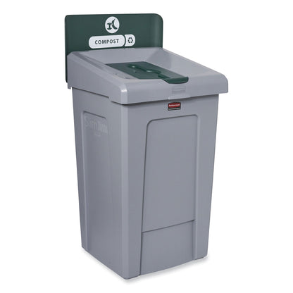 Rubbermaid® Commercial Slim Jim Recycling Station 1-Stream, Compost Collection Station, 33 gal, Resin, Gray (RCP2171555)