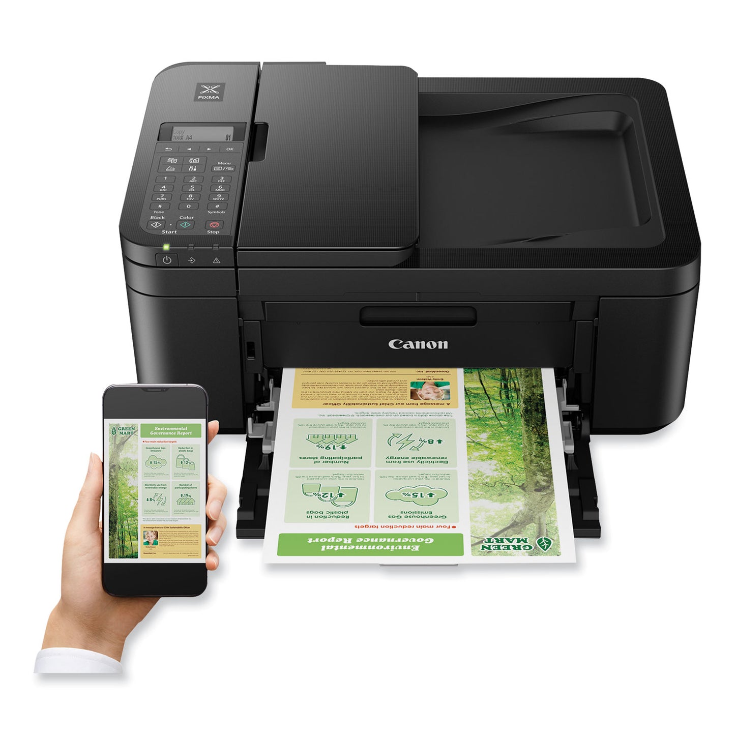 Canon® PIXMA TR4720 All- in-One Printer, Copy/Fax/Print/Scan, Black (CNM5074C002)