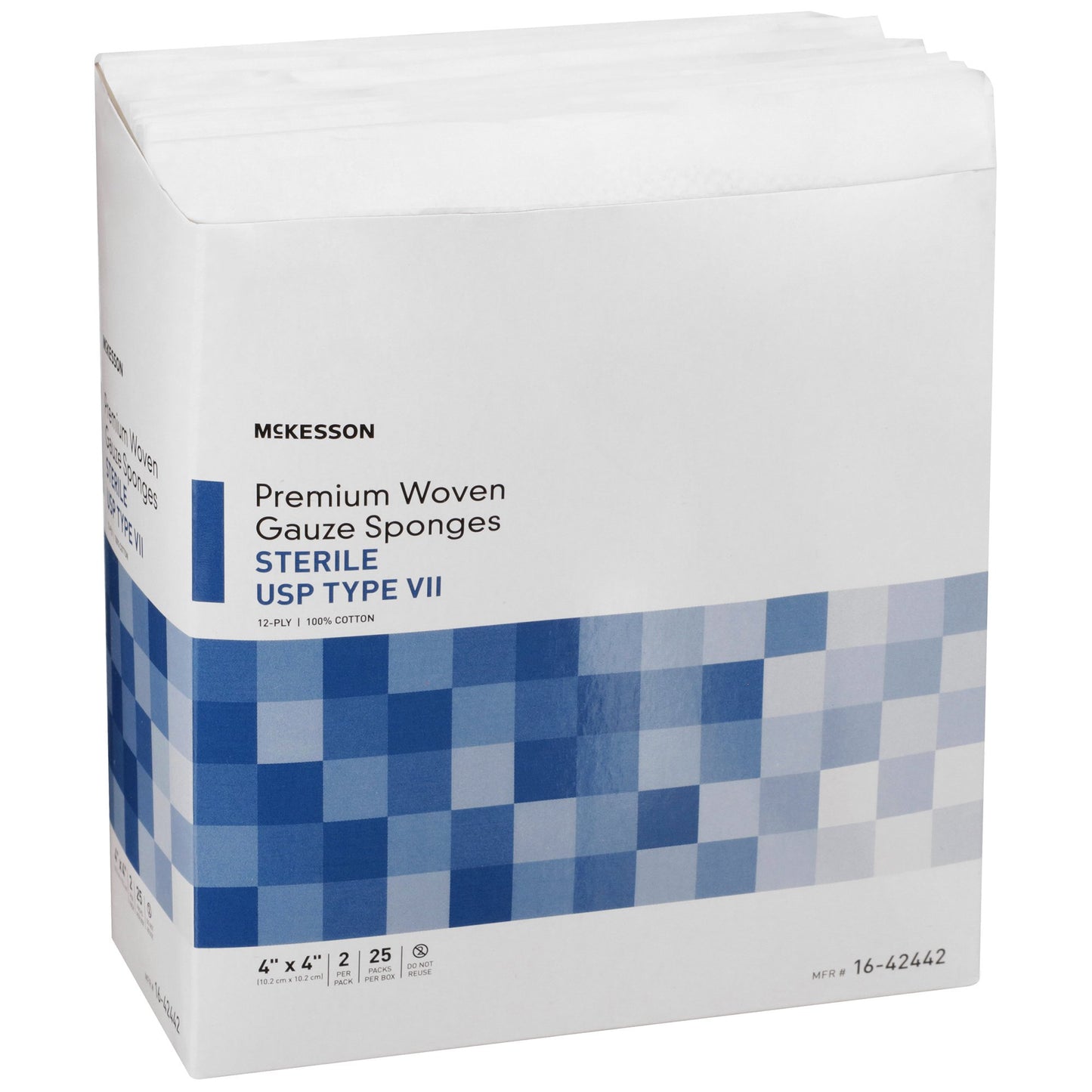 McKesson Gauze Sponge 4 X 4 Inch 12-Ply Sterile 2 per Pack (446047_CS)